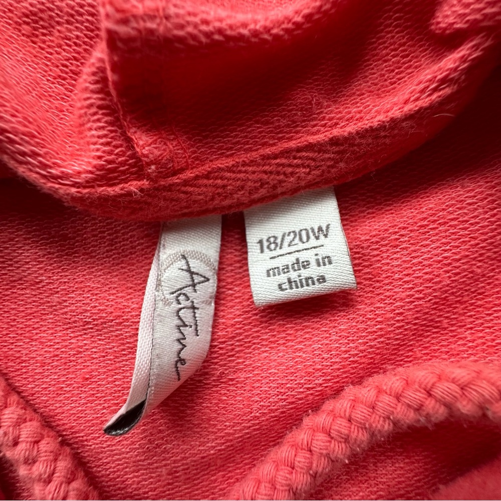 Active long sleeve lightweight orange‎ coral lace up pullover hoodie women’s 1x - Picture 4 of 10